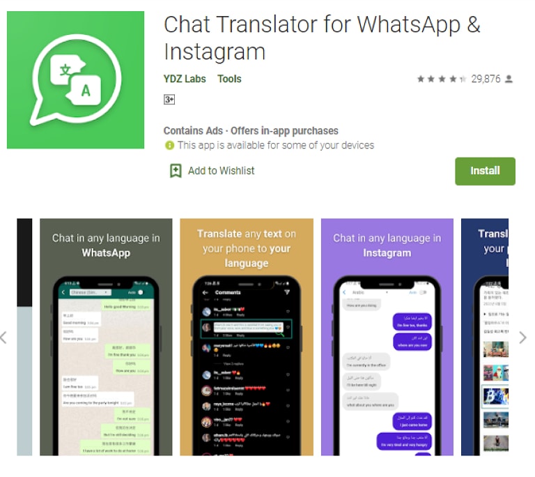 Chat Translator for WhatsApp and Instagram