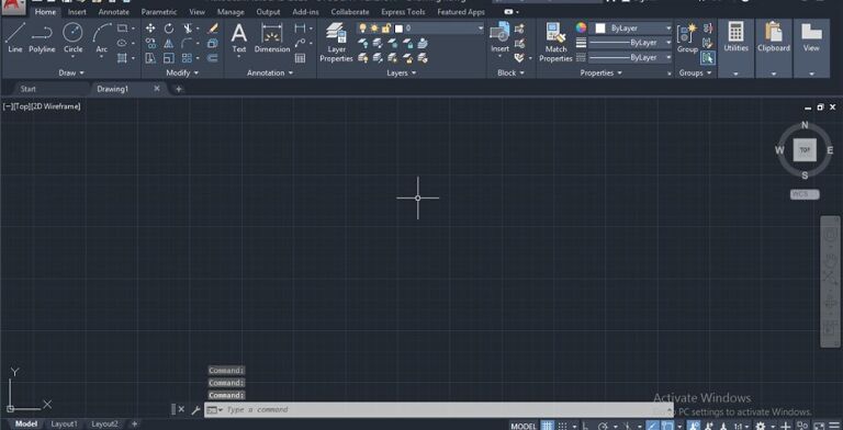 tampilan command autocad