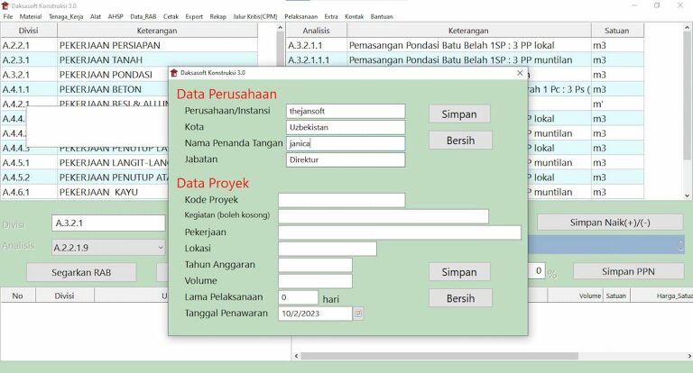 Software RAB Konstruksi