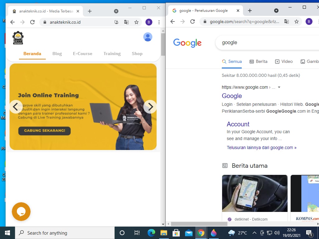 cara membagi layar laptop