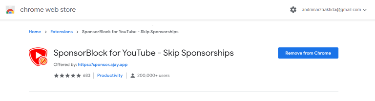 SponsorBlock for Youtube - Skip Sponsorships
