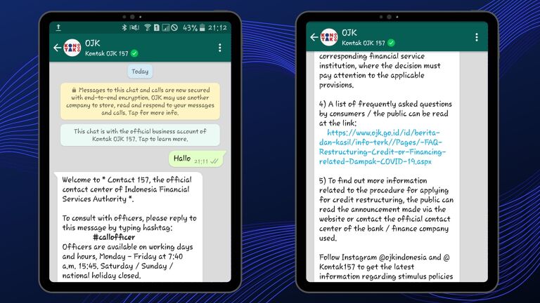 Chatbot WhatsApp OJK