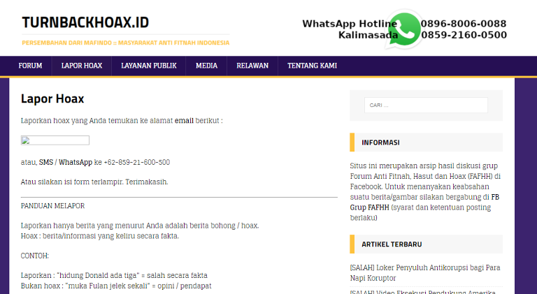 Layanan Anti Hoaks Turnbackhoax.id