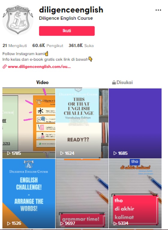 Belajar Bahasa Inggris di TikTok