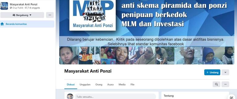 Grup Facebook Masyarakat Anti Ponzi