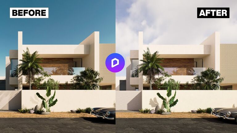 hasil rendering dengan D5 render