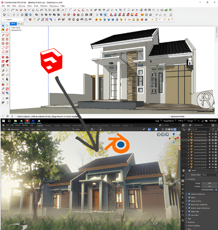 rendering dengan blender